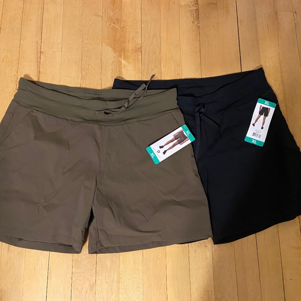 2 pack - Tuff athletics black and brown shorts